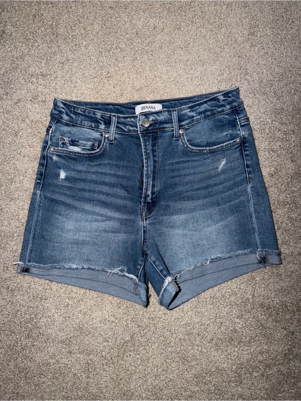 Zenana Women's Distressed Denim Shorts